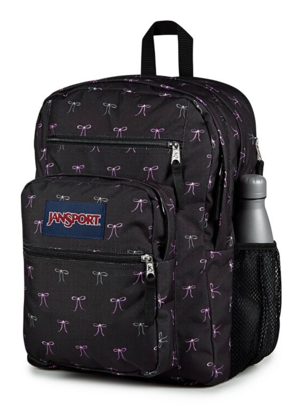 Jansport Big Student Cargo 17.5 backpack black with bows fits 15” laptop NWT - Picture 6 of 13